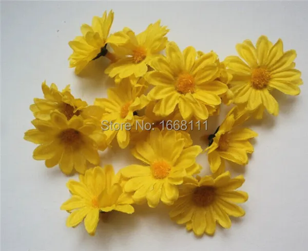 200 шт./лот искусственный цветок ромашки пластиковые цветы маленькая голова