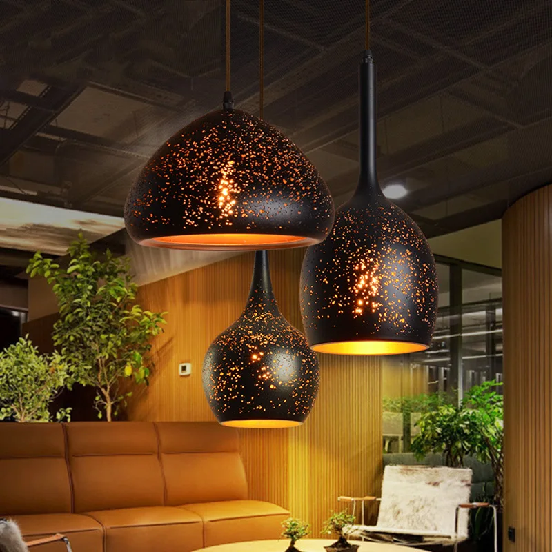 Eusolis Лофт винтажные подвесные светильники Железный травления абажур Lampe Deco Lamparas De