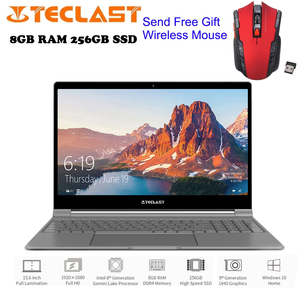 Teclast F15 ноутбук Тетрадь 15 6 ''Windows 10 Intel N4100 4 ядра 1 ГГц 8 Гб 256 Подсветка клавиатура