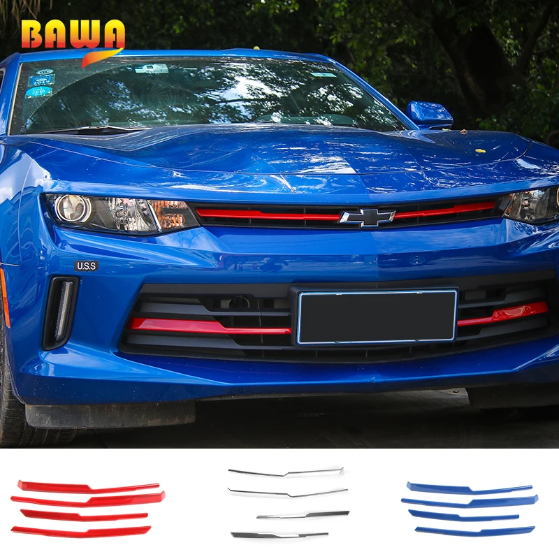 

BAWA ABS Front Grille Cover Strips Decoration Trim Exterior Accessories Stickers For Chevrolet Camaro 2017 Up Car Styling