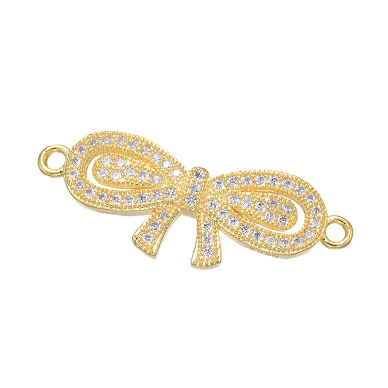 Supplier for jewelry Findings &amp Components Micro Pave CZ bow-knot connectors making fit women bracelet necklaces | Украшения и