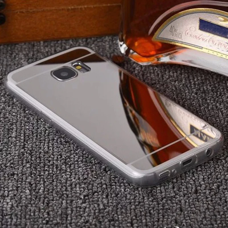 Зеркальный чехол Sunjolly золотой Мягкий из ТПУ для Samsung Galaxy J3 J5 J7 A3 A5 A7 2016 2017 J310 J510 J710