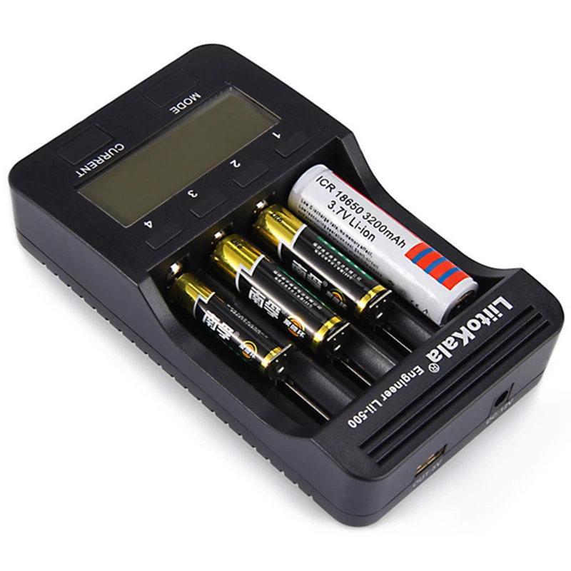 LiitoKala Lii-500 12V US UK 2.0A ЖК-дисплей умный литиевый и NiMH зарядное устройство 18650 26650 14500 AA