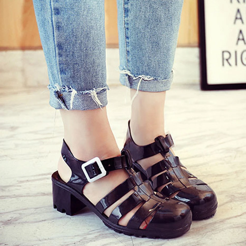 Женские сандалии в стиле ретро прозрачные римском прозрачная обувь лето 2019 |