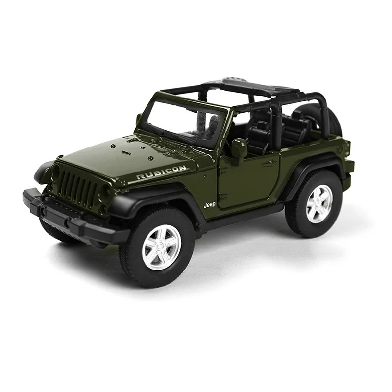 HOMMAT моделирование 1:32 Jeep Wrangler Rubicon SUV автомобиль литой игрушечный автомобиль Модель Коллекция детский подарок автомобили игрушки для детей - Цвет: Army green