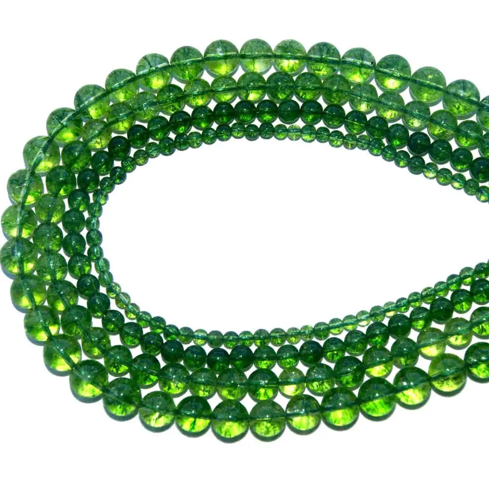 Green Crystal 4, 6, 8, 10 мм смесь природных камней Агаты бирюзы свободные каменные бусины для DIY изготовления браслета ожерелье ювелирные изделия - Цвет: Green Crystal