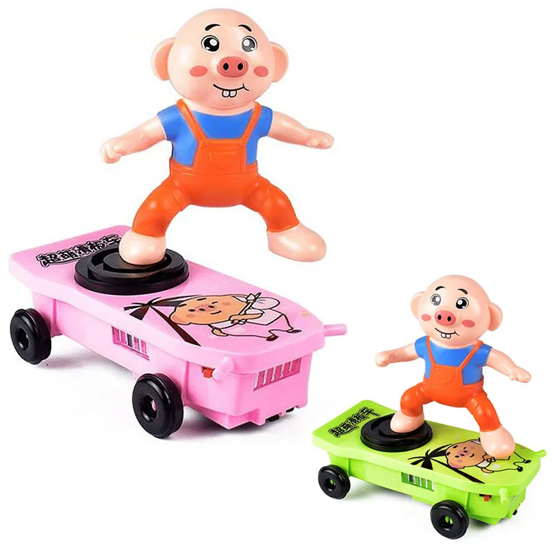 Новинка 2019 забавный Электрический мультяшный свинья трюковый автомобиль скутер