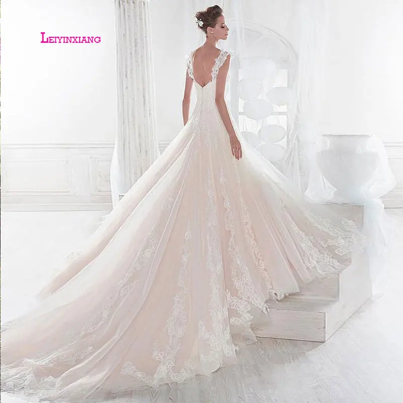 LEIYINXIANG Новое поступление свадебное платье невесты Vestido De Noiva без спинки