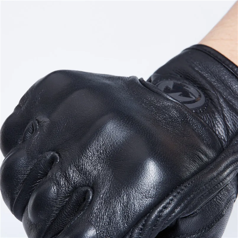 Перчатки мужские из натуральной кожи с перфорацией и сенсорным экраном|motorcycle gloves