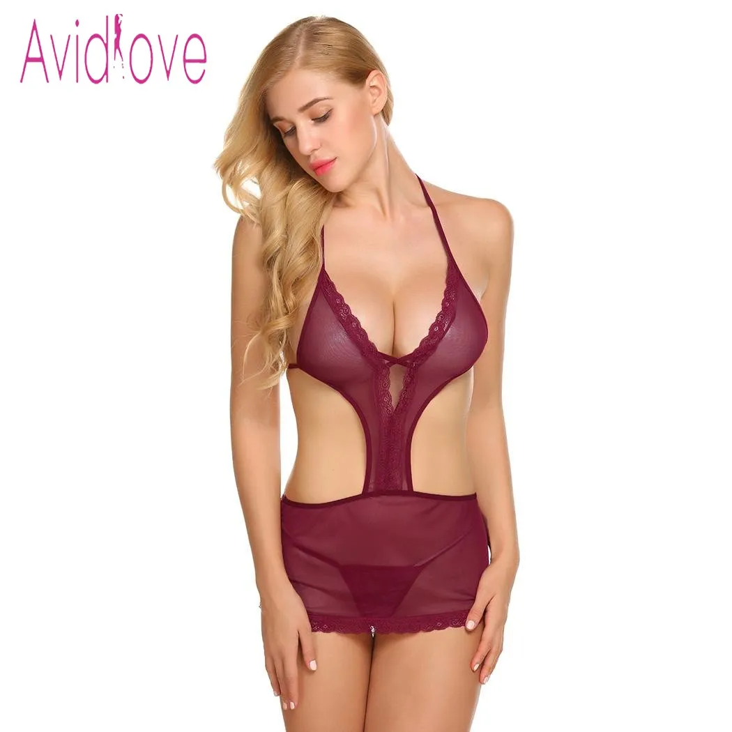 Avidlove женское сексуальное эротическое нижнее белье Сетчатое кружевное платье с