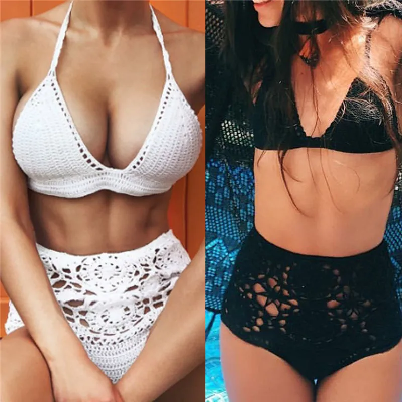 1 комплект Женский пуш ап ручной работы вязаный бикини купальник бюстгальтер