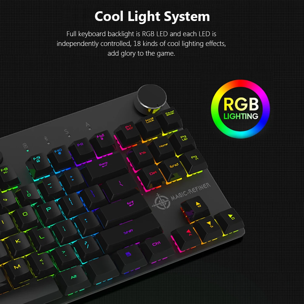 Механическая игровая клавиатура MAGIC REFINER MK11 проводная USB и беспроводная BT 3 0 RGB с