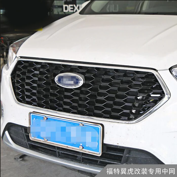 Для FORD KUGA ESCAPE 2013- гоночные решетки сотовая решетка Передняя гоночная решетка черный передний бампер Модифицированная