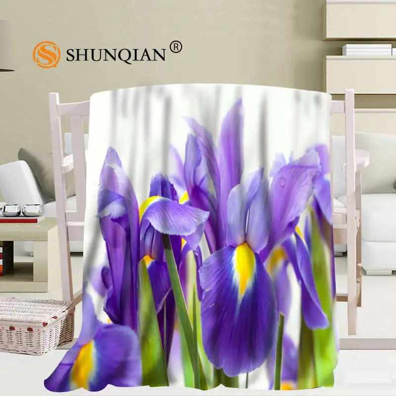 Ирис одеяло с изображением цветов мягкие DIY диван кровать Пижама комбинезон для