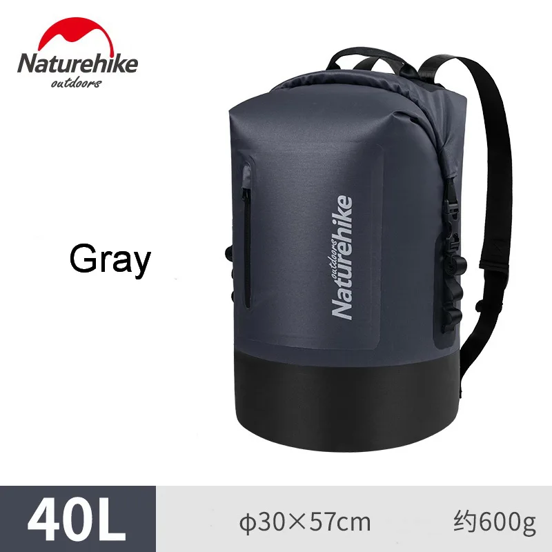 40L gray 20L 30L 40L 420D тпу сухой влажный разделитель треккинг дрейфующий уплотнитель Рафтинг сумка двойные ремни сухой плавательный водонепроницаемый мешок с карманом - Цвет: 40L gray