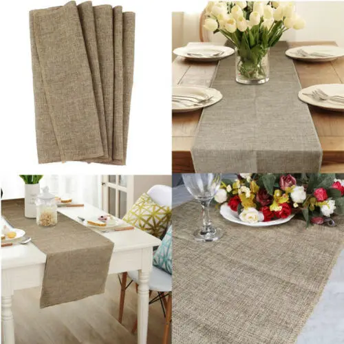 2019 Home Textile Rectangle Burlap Tablecloth Table Cover For Wedding Party Decoration Imitated Linen Runner European US | Дом и сад