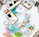 Самоклеющиеся 3D цветное кольцо в форме лепестка 5 Нескользящая водонепроницаемая фото самоклеющаяся напольная Настенная Наклейка обои фрески печатная наклейка