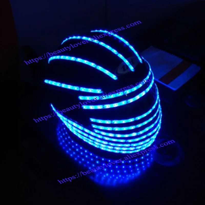 LED helmet Luminous costume Light up Alexander robot led hats stage performance show |