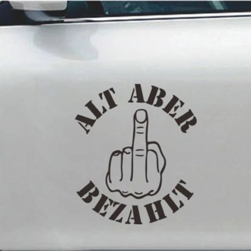 Alt просьба bezahlt Авто Aufkleber Стикеры наклейка JDM Mittelfinger мотоцикл бампер внедорожника