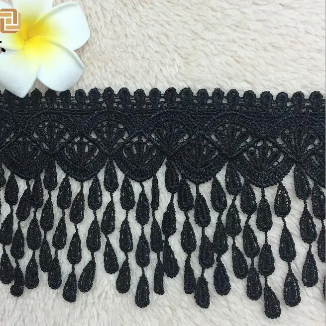 Изысканное черное кружевное отделочное платье 2 метра 8 см высокого качества с
