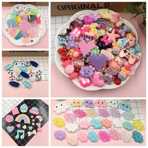 Кавайные наборы из смолы 20 шт.лот, недорогой Кабошон из смолы с плоским основанием для центра банта для волос, украшения, скрапбукинга, сделай сам