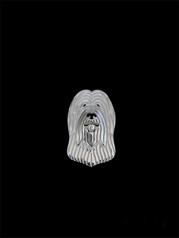 Брошь Мужская классическая золотистая/серебристая с натуральными ушками |