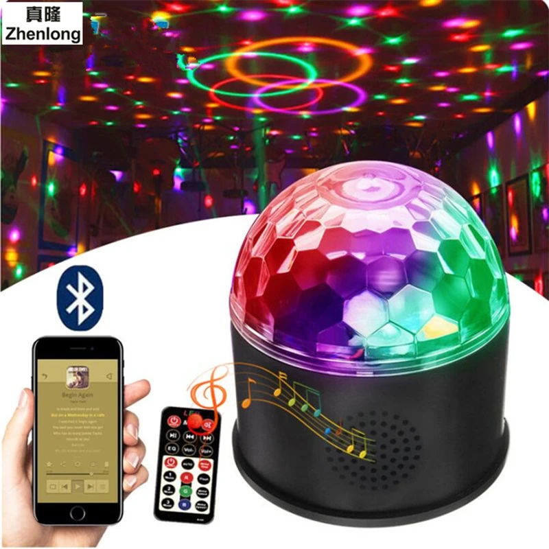 LED Bluetooth хрустальный магический шар сценический свет диско музыка 6 цветов DJ KTV бар
