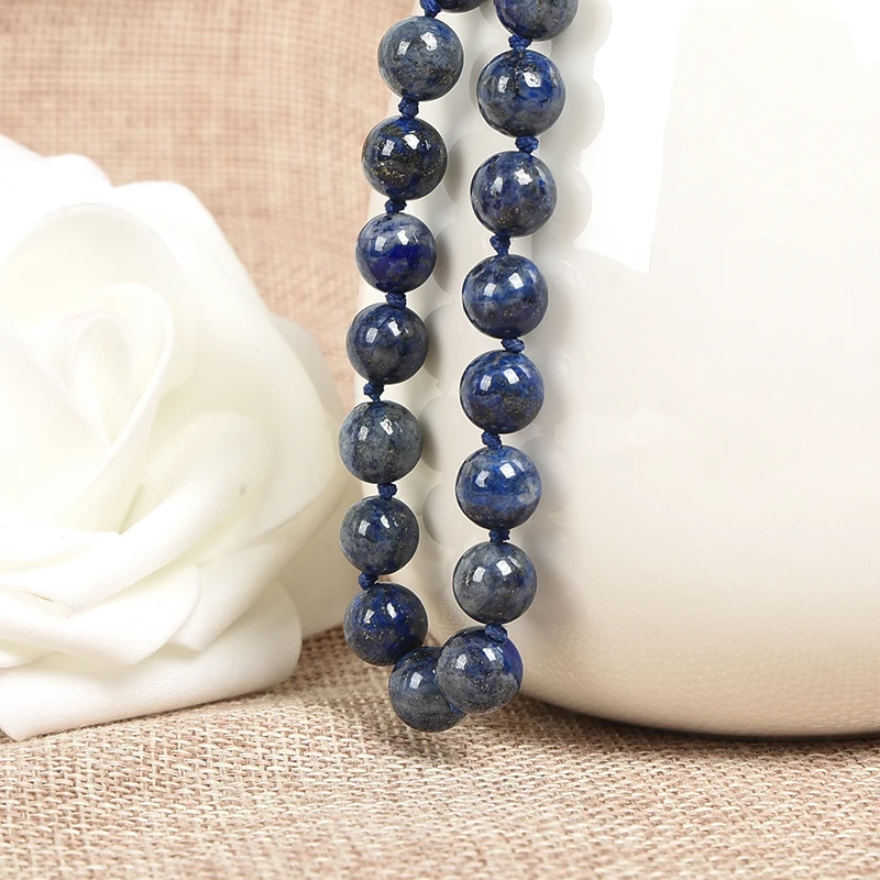 

The kind of composed livid does not break elegant vogue again 8 mm L a p is l-a -z-u-l-i necklace.