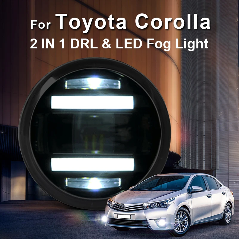 Для Toyota Corolla светодиодный Противотуманные фары ные ДХО + указатели поворота