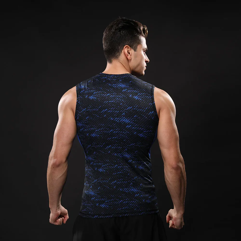 Облегающий жилет без рукавов бегунов тренировочный топ для бега мужские
