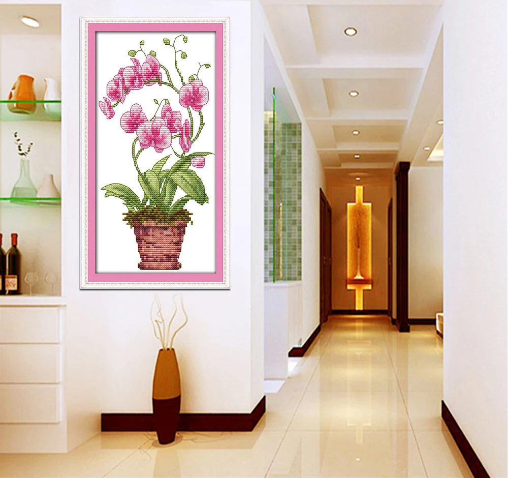 Joy Sunday цветочный стиль розовая бабочка Орхидея Красивые мотивы для вышивки