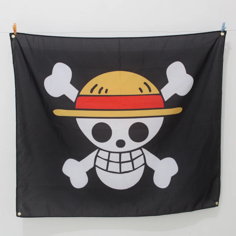 100D polyester ONE PIECE Luffy Pirate flag hanging banners house decoration skull curtain