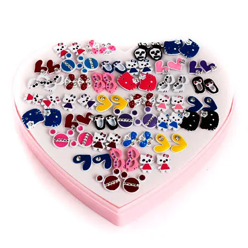 

Fashion Lovely Children Girl Skull Heart Shape Stud Earrings [ 1 package contains 36 pairs ],Cheap Kawaii Earrings For Ladies,