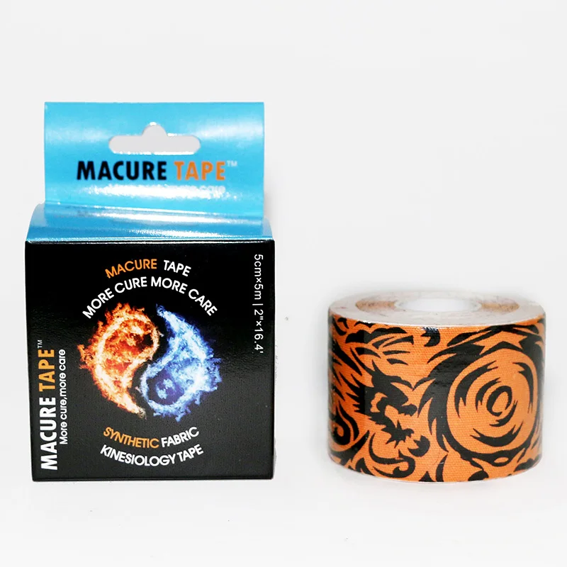 1 roll Orange wheel Macure лента Спортивная хлопковая кинезиологическая лента эластичная клейкая мышечная физиотерапия лечение травм Поддержка К активный Nastro Kinesiology Спорт - Цвет: 1 roll Orange wheel