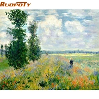 ruopoty frame picture field landscape diy painting by numbers hand painted oil painting modern wall art picture for home decors