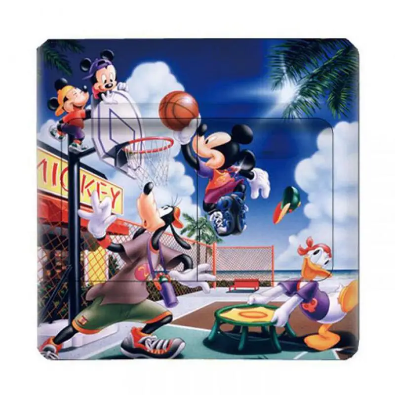 2 шт. креативные Микки наклейки с мультипликационным переключателем для гостиной