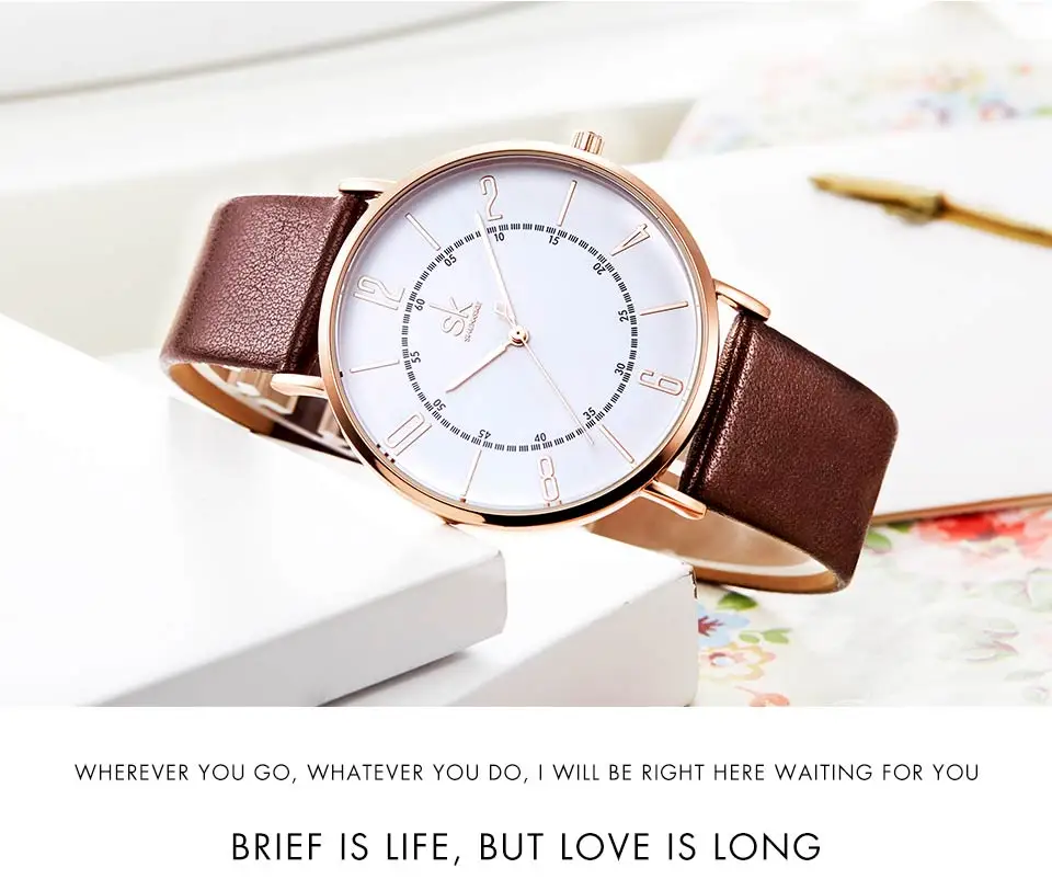 Shengke модные парные часы кварцевые женские наручные часы набор Reloj Montre простой кожаный ремешок Валентина Любовь Подарки на день рождения