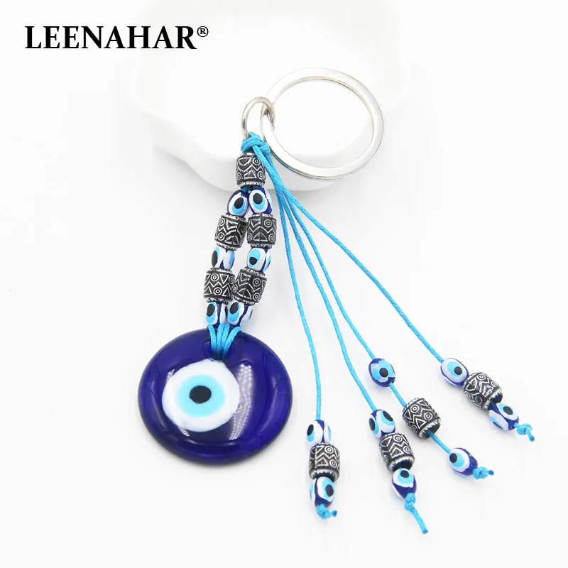 LEENAHAR 1PC голубой кулон со сглаза брелок ручной работы из смолы с рисунком