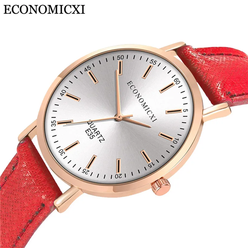 

ECONOMICXI Leather Strap Women Watches Bracelet Ladies Clock Hour Quartz Watch Brand Luxury High Quality Casual Watch A4