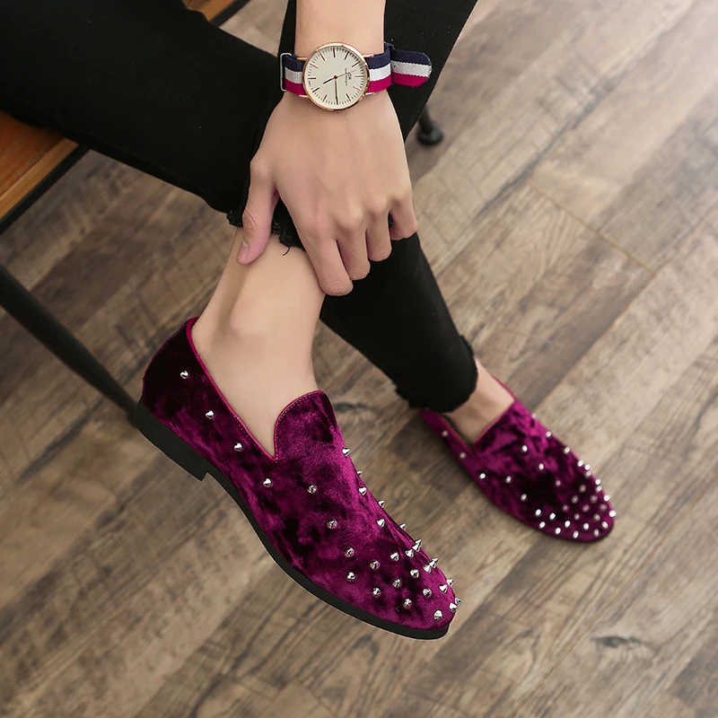 Men's Casual Shoes' Shoes Mens Spring Autumn Slip-On Big Size Men 2019 Loafers Rivet Plus 46 47 48 Socks | Обувь
