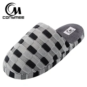 Домашние тапочки, зимняя замшевая мужская обувь, 2018 теплые хлопковые повседневные кроссовки для мужчин, домашние плюшевые тапочки Pantufas, шлепанцы в клетку Terlik