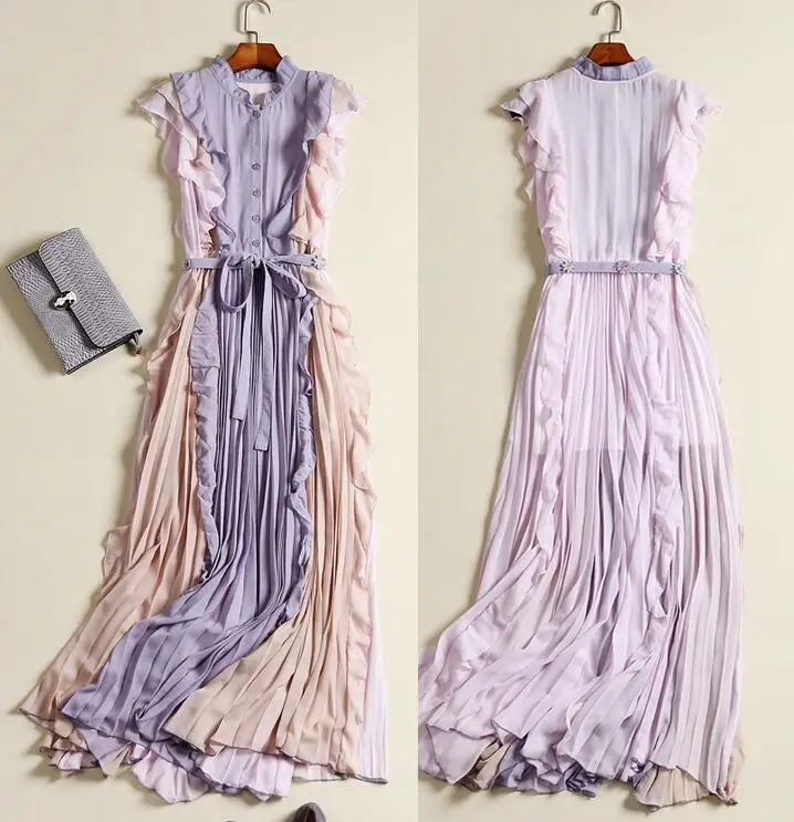 

S-L Hot / Spring Women New Fashion Chiffon long money dress
