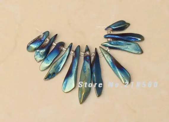 H-PPB02 10 компл./лот Mystic Blue Titanium кварцевая точечная подвеска Bead Set | Украшения и