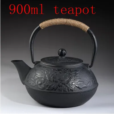 

free shiping Japanese Peony Cast Iron Free shipping thermal drinkware home Tea set,Chinese Kung fu tea pot, teapot,