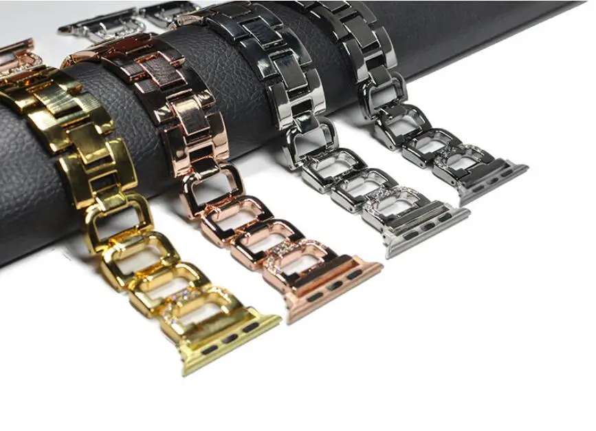 DHL 10 шт алмазные часы из нержавеющей стали для apple watch band 42 38 мм wirst браслет iwatch 1/2/3