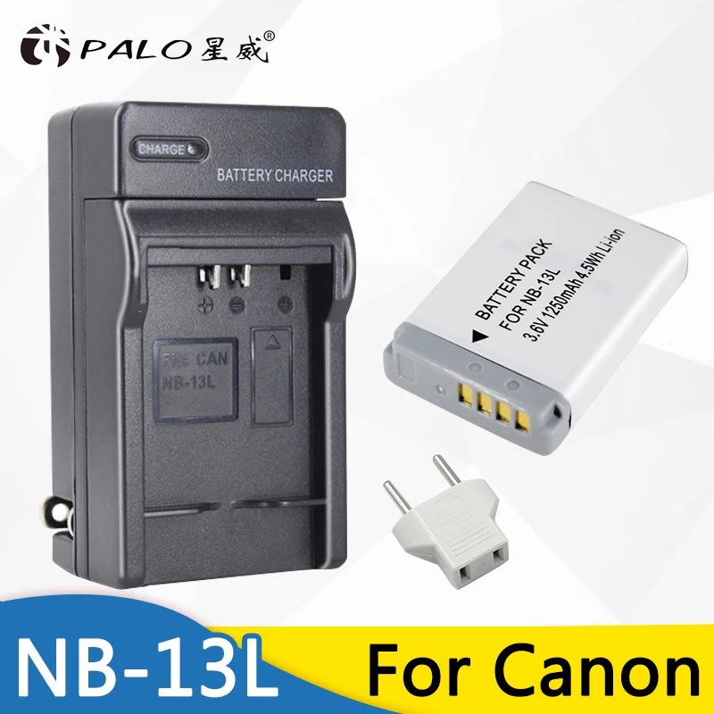 Palo 1x NB 13L 1250 мАч батареи и зарядное устройство для Canon PowerShot G5 X G7 Mark II G9 SX720 HS