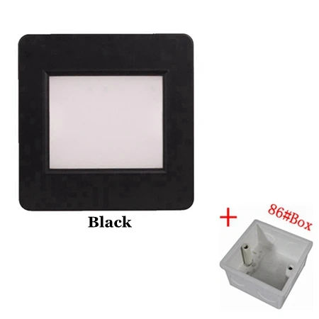 Black With 86Box Светодиодный Интеллектуальный ночник индукционный радар-датчик движения человеческого тела лестничный свет ступенчатая лестница в прихожую, настенный светильник с 86 коробкой - Цвет абажура: Black With 86Box