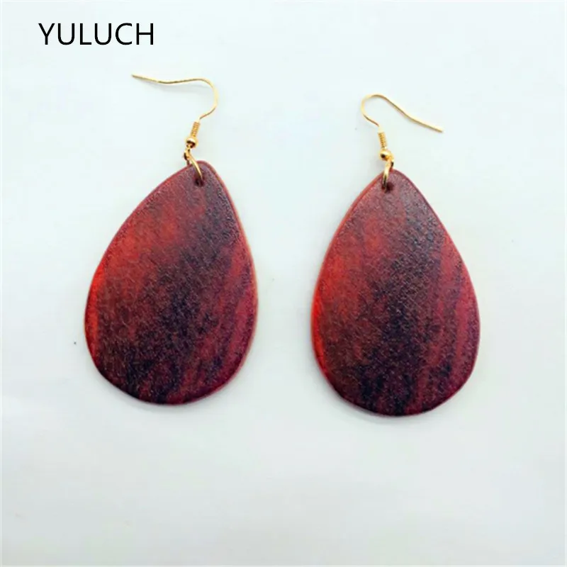 Модные новейшие африканские полые деревянные серьги хорошего качества