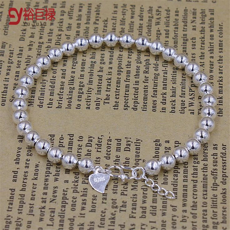 2020 распродажа низкая цена оптовая продажа браслет серебро 4 мм с бусинами женский