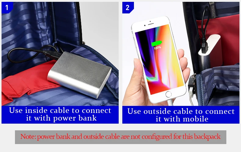 BOPAI, съемный 2 в 1 рюкзак для ноутбука, USB, внешняя зарядка, плечи, Противоугонный рюкзак, водонепроницаемый рюкзак для мужчин, 15,6 дюймов